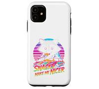 Snacks Make Me Nicer Funny 80s 90s Raccoon Retro Meme Animal Carcasa para iPhone 11