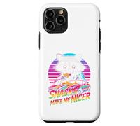 Snacks Make Me Nicer Funny 80s 90s Raccoon Retro Meme Animal Carcasa para iPhone 11 Pro