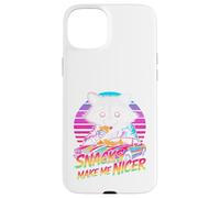 Snacks Make Me Nicer Funny 80s 90s Raccoon Retro Meme Animal Carcasa para iPhone 15 Plus
