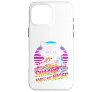 Snacks Make Me Nicer Funny 80s 90s Raccoon Retro Meme Animal Carcasa para iPhone 16 Pro MAX