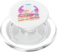 Snacks Make Me Nicer Funny 80s 90s Raccoon Retro Meme Animal PopSockets PopGrip para MagSafe