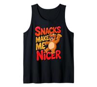 Snacks Make Me Nicer Funny Bear Pizza Meme Animal Camiseta sin Mangas