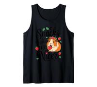 Snacks Make Me Nicer Funny Capybara Strawberry Meme Animal Camiseta sin Mangas