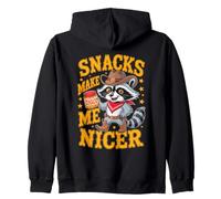 Snacks Make Me Nicer Funny Cowboy Raccoon Meme Animal Sudadera con Capucha