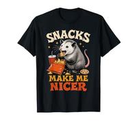 Snacks Make Me Nicer Funny Opossum Snack Lover Camiseta