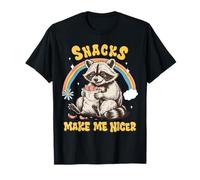 Snacks Make Me Nicer Funny Raccoon Vintage Style Retro tee Camiseta