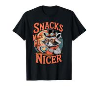 Snacks Make Me Nicer Funny Raccoon Western Meme Animal Camiseta