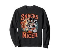 Snacks Make Me Nicer Funny Raccoon Western Meme Animal Sudadera