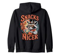 Snacks Make Me Nicer Funny Raccoon Western Meme Animal Sudadera con Capucha