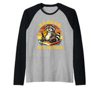 Snacks Make Me Nicer Mapache Divertido Mapache Comer Pizza Camiseta Manga Raglan