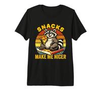 Snacks Make Me Nicer Mapache Divertido Mapache Comer Pizza Camiseta Premium