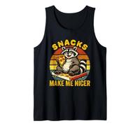 Snacks Make Me Nicer Mapache Divertido Mapache Comer Pizza Camiseta sin Mangas