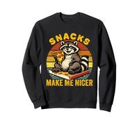 Snacks Make Me Nicer Mapache Divertido Mapache Comer Pizza Sudadera
