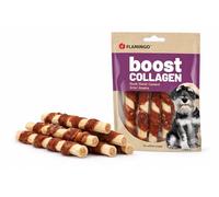 Snacks para Perros - Flamingo Boost Barrita con Pato y colágeno - 12,5 cm - 5 Piezas 85 g - sin azúcares añadidos - Apoyo para Piel y articulaciones