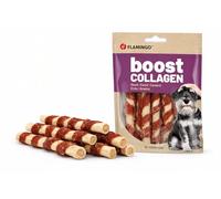 Snacks para Perros - Flamingo Boost Barrita con Pato y colágeno - 12,5 cm - 8 Piezas 80 g - sin azúcares añadidos - Apoyo para Piel y articulaciones