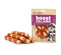 Snacks para Perros - Flamingo Boost Barrita con Pollo y colágeno - 12,5 cm - 5 Piezas 85 g - sin azúcares añadidos - Apoyo para Piel y articulaciones