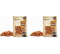Snacks para Perros - Flamingo Hapki Tiras con Pollo, arroz y sésamo - 85 g - sin azúcares añadidos (Paquete de 2)