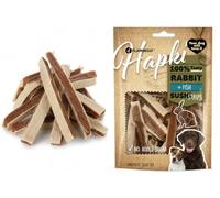 Snacks para Perros - Hapki Tiras de Sushi con Conejo y Pescado - Sin Cereales - 85 g - Flamingo