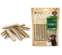 Snacks para Perros - Hapki Tiras de Sushi con Espinacas y Pescado - Sin Cereales - 85 g - Flamingo