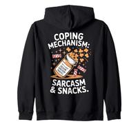 Snacks y Sarcasmo del Mecanismo de afrontamiento Sudadera con Capucha