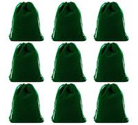 Snadulor - 20 bolsas de terciopelo de color sólido con cordón para joyas, fiestas, regalos, bolsas de terciopelo de boda, bolsas de caramelo, 4 x 4.7 pulgadas, color verde