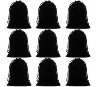 Snadulor - 20 bolsas de terciopelo de color sólido con cordón para joyas, regalos de fiesta, bolsas de terciopelo, regalos de boda, bolsas de caramelos, 3.2 x 4 pulgadas, color negro