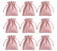 Snadulor 30 bolsas de terciopelo rosa con cordón para joyas, bolsas de regalo para bodas, 7 x 8,9 cm