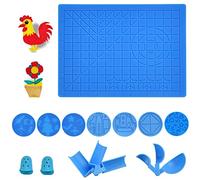 SNAGAROG 14 Plantillas para Bolígrafo 3D con 2 Dedales Protectores Alfombrilla para Bolígrafo 3D de Silicona Plantillas para Pluma 3D con Marcas Medidas Ángulos Cuadrículas para Hacer Manualiadades