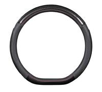 SNAHLPER Funda Volante Coche para Toyota Yaris Cross MXP 2021-202, Fibra Carbono Cuero Funda Volante, Antideslizante Cubierta Volante Transpirable, Universal 38cm,Black-D Type