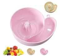 Snail Automatic Drain Basket, Rotating Fruit Vegetable Washing Bowl with Strainer, Snail-Shaped Spin Cleaner Drain Basket, Kitchen Gadget for Vegetable Wash (1 Pcs*Pink)