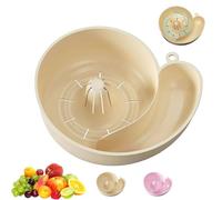 Snail Automatic Drain Basket, Rotating Fruit Vegetable Washing Bowl with Strainer, Snail-Shaped Spin Cleaner Drain Basket, Kitchen Gadget for Vegetable Wash (1 Pcs*Beige)