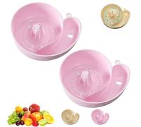 Snail Automatic Drain Basket, Rotating Fruit Vegetable Washing Bowl with Strainer, Snail-Shaped Spin Cleaner Drain Basket, Kitchen Gadget for Vegetable Wash (2 Pcs*Pink)