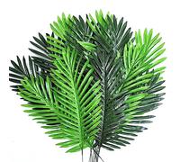SNAIL GARDEN 12Pcs Hoja Palmera Artificial, 2 Colores Faux 20 "Tropical Hojas de Palma Vegetación de Tallo Hojas Tropicales para Arreglo Floral del Domingo de Ramos Decoración de Fiesta en la Playa