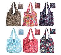 SNAIL GARDEN 6 Pcs Bolsa de Compras Plegable,Bolsa de Tela para Compras- Resistente, Duradero y Ecológicas - para Shopping, Supermercado,etc.