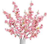 SNAIL GARDEN Juego de 4 ramas de cerezo artificiales de 109 cm (180 flores/forzas) - Con flores extraíbles: posible desperdicios de flores - Mezcla de rosas, decoración flexible para bodas, jarrón de