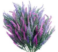 SNAIL GARDEN Lot de 6 Flores Artificiales de Lavanda,Ramo de Lavanda & Bolsa de Papel Marrón pour Mariage,Fiançailles,Décoration Intérieure ou Extérieure