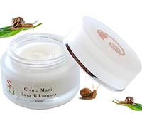 Snail Green Crema de manos con alantoína, vitamina F, glicerina, malva, lanolina, moco de caracol, para micro heridas, aspereza, deshidratación de la piel, Made in Italy