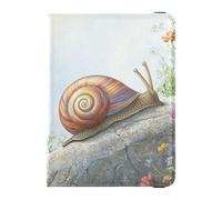 Snail Moving on The Stone - Funda de piel para pasaporte, billetera, antirrobo, para hombre, accesorios imprescindibles para viajes
