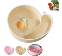Snail Shape Drainer Portable Vegetable Washer, Snail Shape Drener, Snail Drenin Basket,Rotating Fruit Vegetable Washing Bowl with Strainer, Portable Kitchen Cleaning Device (Milky White)