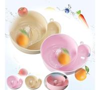 Snail Shape Drainer Portable Vegetable Washer, Snail Shape Drener, Snail Drenin Basket,Rotating Fruit Vegetable Washing Bowl with Strainer, Portable Kitchen Cleaning Device (Milky White)