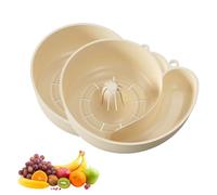 Snail Shaped Fruit Washer, Water-Powered Rotating Vegetable Cleaner & Drain Basket for Sink, Portable Drainer Fruits Washing Basin for Home Kitchen Meal Prep (2pcs Beige)