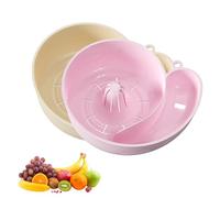 Snail Shaped Fruit Washer, Water-Powered Rotating Vegetable Cleaner & Drain Basket for Sink, Portable Drainer Fruits Washing Basin for Home Kitchen Meal Prep (Beige+Pink)