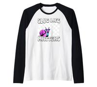 Snail Slug Retro Humorous Graphic Slug Life Matters Camiseta Manga Raglan