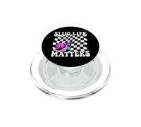 Snail Slug Retro Humorous Graphic Slug Life Matters PopSockets PopGrip para MagSafe
