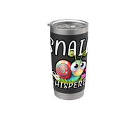 Snail Whisperer Lindo Divertido Slug Diseño Gráfico Vaso térmico de acero inoxidable de doble pared