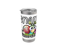 Snail Whisperer Lindo Divertido Slug Diseño Gráfico Vaso térmico de acero inoxidable de doble pared