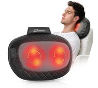 Snailax 4D Almohada de Masaje Shiatsu, Masajeador de Cuello y Espalda con Calor, Masajeador Eléctrico para Hombros, Cuello, Espalda Baja, Regalo para Mujeres y Hombres