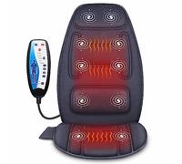 Snailax Asiento de masaje con calor, masajeador de espalda con 10 motores de vibración, almohadilla de apoyo para oficina en casa, regalo para mujeres y hombres