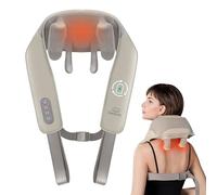 Snailax Masajeador Cervical, Masajeador cervical y espalda con Calor, Masajeador Inalámbrico de Cuello, 4D Shiatsu maseajor cervical y espalda con Masaje,Regalos (Blanco)