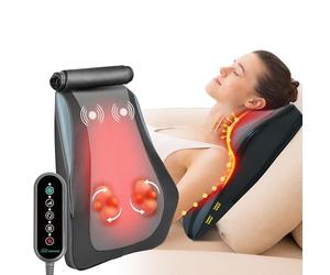 Snailax Masajeador Cervical y Espalda con Calor, Cojín de Masaje Shiatsu, masajeador de espalda Shiatsu, Masaje eléctrico de cuello/Cervical/hombros, regalos mamá/papá/mujeres